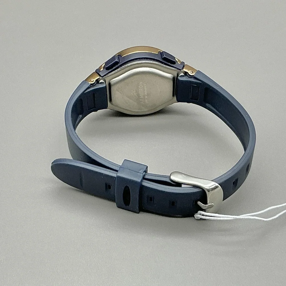 Armitron Watch Womens‎ Digital Blue Resin Strap Gold Tone 100M WR Chronograph